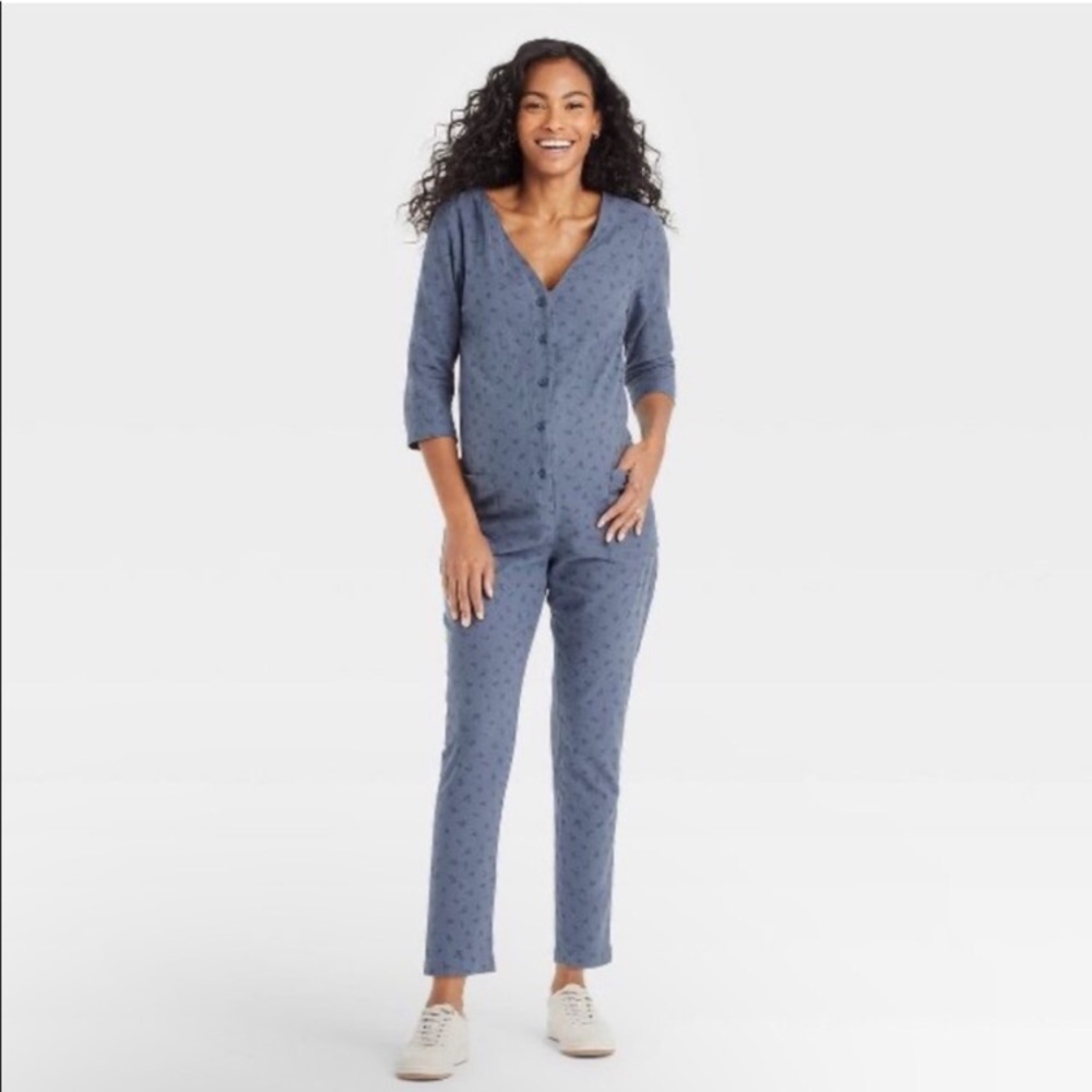 The Nines By Hatch Button-Front Maternity Jumpsuit - image 1